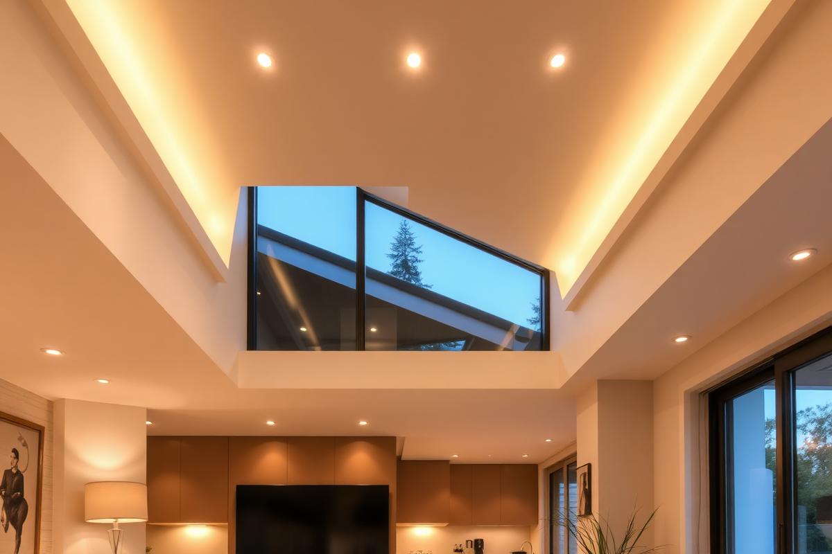 Recessed lighting in modern home